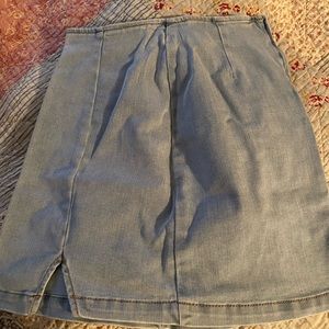 00 zipper mini jean skirt